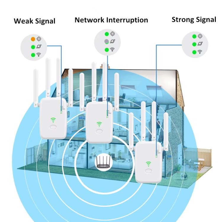 Urant U11 300Mbps 2.4G Wireless Repeater WiFi Signal Amplifier Support WPS Quick Setting US Plug Black - Broadband Amplifiers by Urant | Online Shopping South Africa | PMC TechLife | Buy Now Pay Later Mobicred