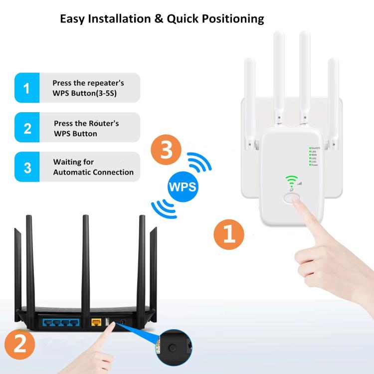 Urant U11 300Mbps 2.4G Wireless Repeater WiFi Signal Amplifier Support WPS Quick Setting EU Plug Black - Broadband Amplifiers by Urant | Online Shopping South Africa | PMC TechLife | Buy Now Pay Later Mobicred