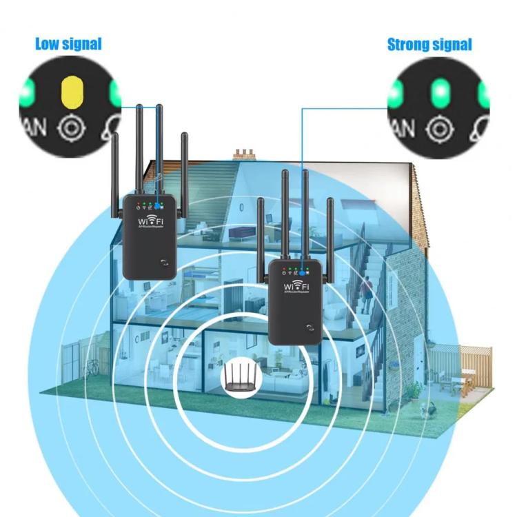 Urant U9 300Mbps 2.4G Wireless Repeater WiFi Signal Amplifier Support WPS Quick Setting UK Plug Black - Broadband Amplifiers by Urant | Online Shopping South Africa | PMC TechLife | Buy Now Pay Later Mobicred