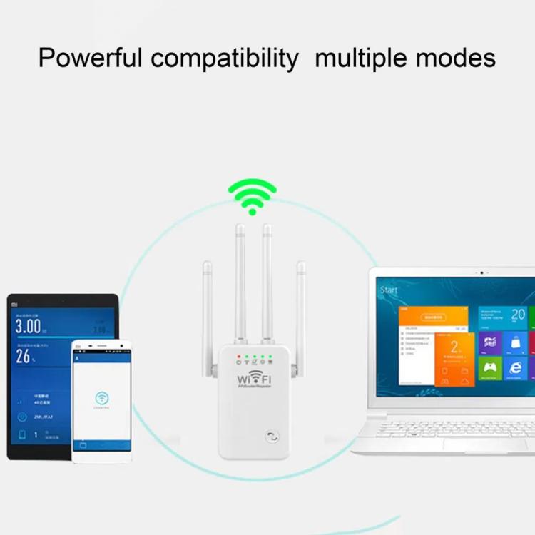 Urant U9 300Mbps 2.4G Wireless Repeater WiFi Signal Amplifier Support WPS Quick Setting UK Plug White - Broadband Amplifiers by Urant | Online Shopping South Africa | PMC TechLife | Buy Now Pay Later Mobicred
