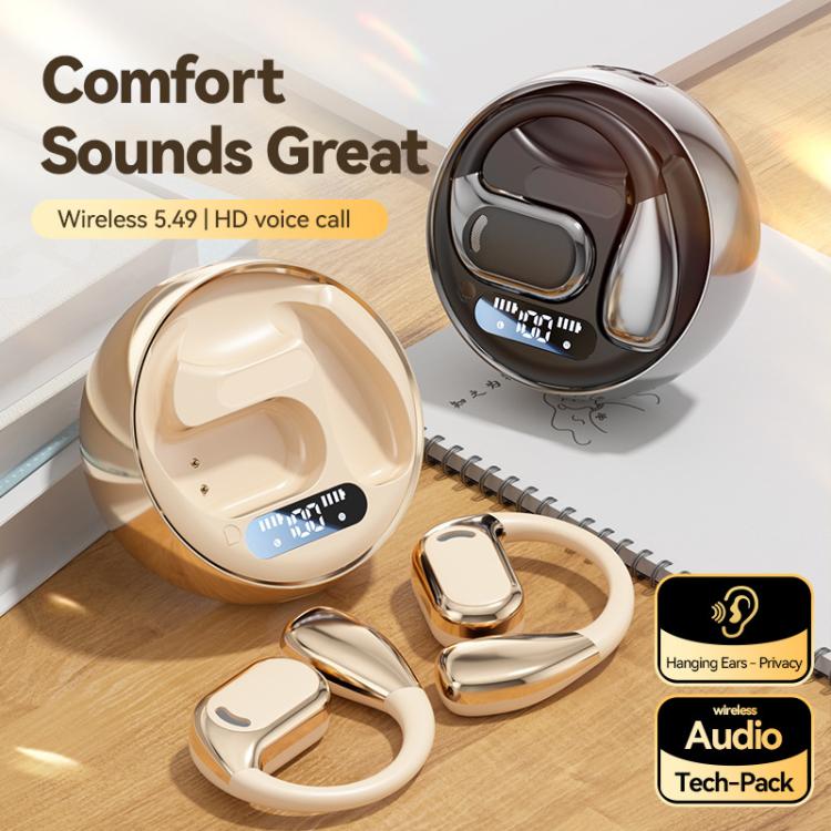 M76 Intelligent AI Translation On-Ear Digital Display Bluetooth Earphone(Skin Color) -  by PMC TechLife | Online Shopping South Africa | PMC TechLife | Buy Now Pay Later Mobicred