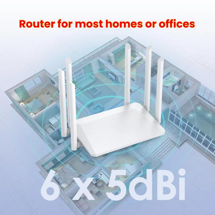 Urant 1200Mbps Wireless Router Supports AP Broadband Dial-up With 6x5dB Antenna US Plug - free shipping - PMC TechLife - Order now!