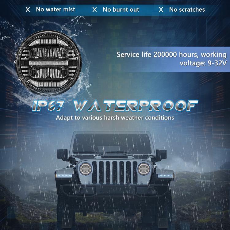 7-inch Round Refraction LED Round Headlight For Wrangler(H4) - LED Headlamps by PMc TechLife | Online Shopping South Africa | PMc TechLife | Buy Now Pay Later Mobicred