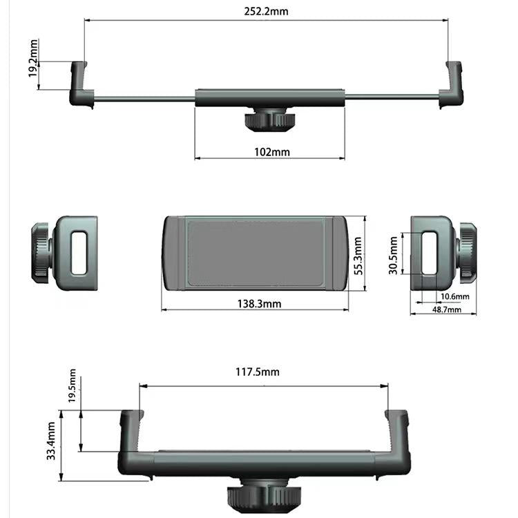 6-15 inch Mobile Phone Tablet Live Fixing Clamp Widened Double-pull Additional Clamp, Color: 08 Black - free shipping - PMc TechLife - Order now!