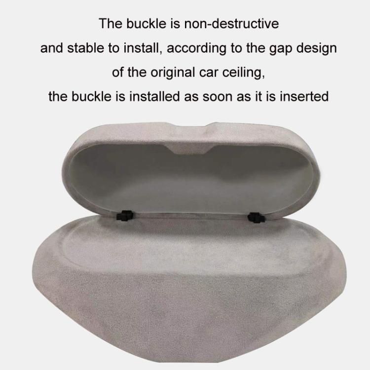 For Tesla Suede Leather Glasses Storage Box, Model: 2024 Model 3 Black - Sunglasses & Glasses Clips by PMc TechLife | Online Shopping South Africa | PMc TechLife | Buy Now Pay Later Mobicred