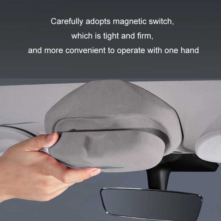 For Tesla Suede Leather Glasses Storage Box, Model: Model Y Black - Sunglasses & Glasses Clips by PMc TechLife | Online Shopping South Africa | PMc TechLife | Buy Now Pay Later Mobicred