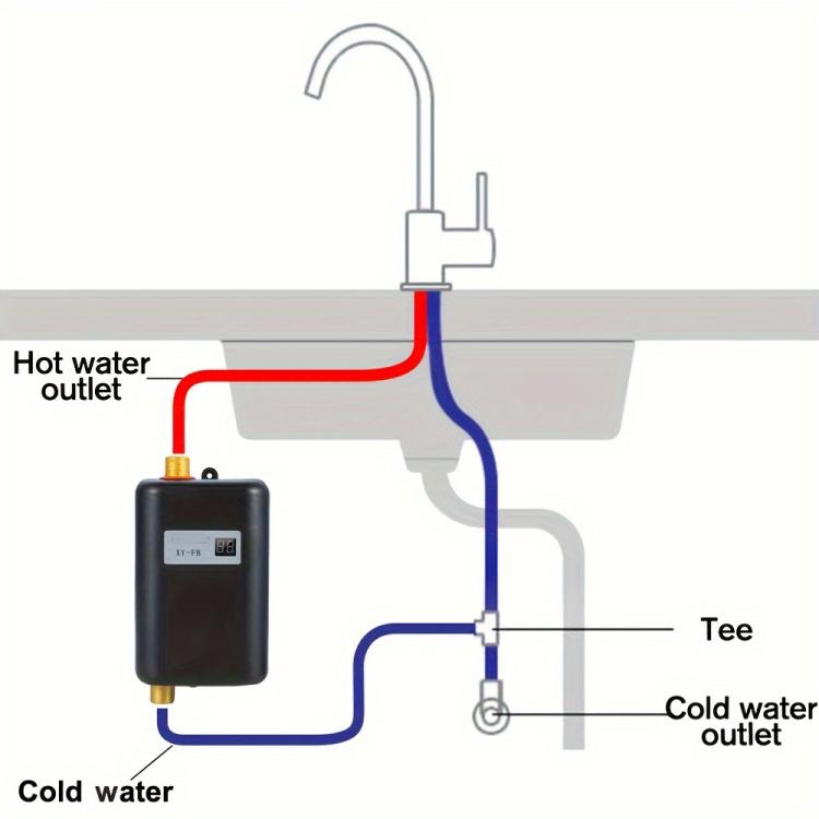 3000W Small Tankless Electric Water Heater For Kitchen Bathroom US Plug(White) - free shipping - PMC TechLife - Order now!