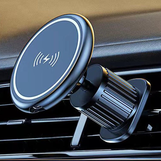 15W Car Magnetic Wireless Charging Phone Holder Alloy Base, Spec: Air Outlet Black - Wireless Charger Holders by PMC Jewellery | Online Shopping South Africa | PMC Jewellery | Buy Now Pay Later Mobicred