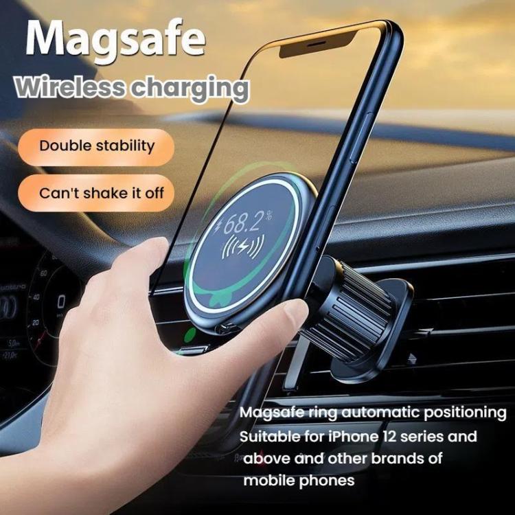 15W Car Magnetic Wireless Charging Phone Holder Alloy Base, Spec: Adhesive Black - free shipping - PMc TechLife - Order now!