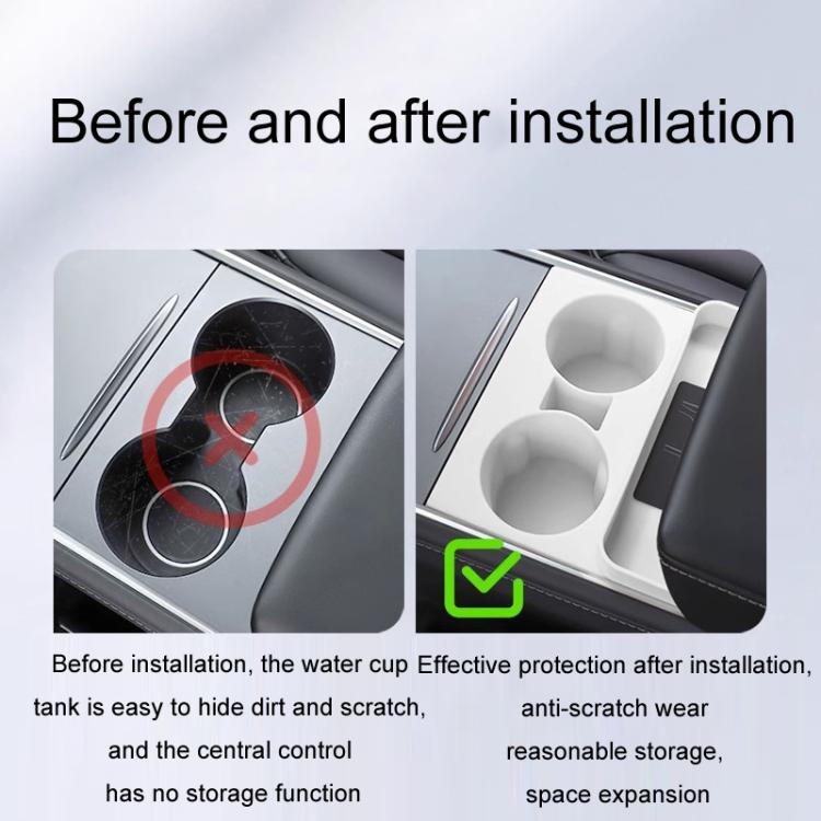 For Tesla 21-23 Model 3/Y Central Control Integrated Silicone Storage Cup Holder(Gray) - Car Drink Holders by PMC TechLife | Online Shopping South Africa | PMC TechLife | Buy Now Pay Later Mobicred