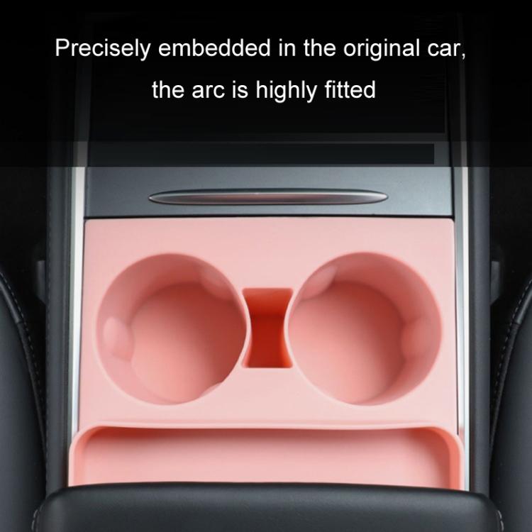 For Tesla 21-23 Model 3/Y Central Control Integrated Silicone Storage Cup Holder(Black) - Car Drink Holders by PMc TechLife | Online Shopping South Africa | PMc TechLife | Buy Now Pay Later Mobicred