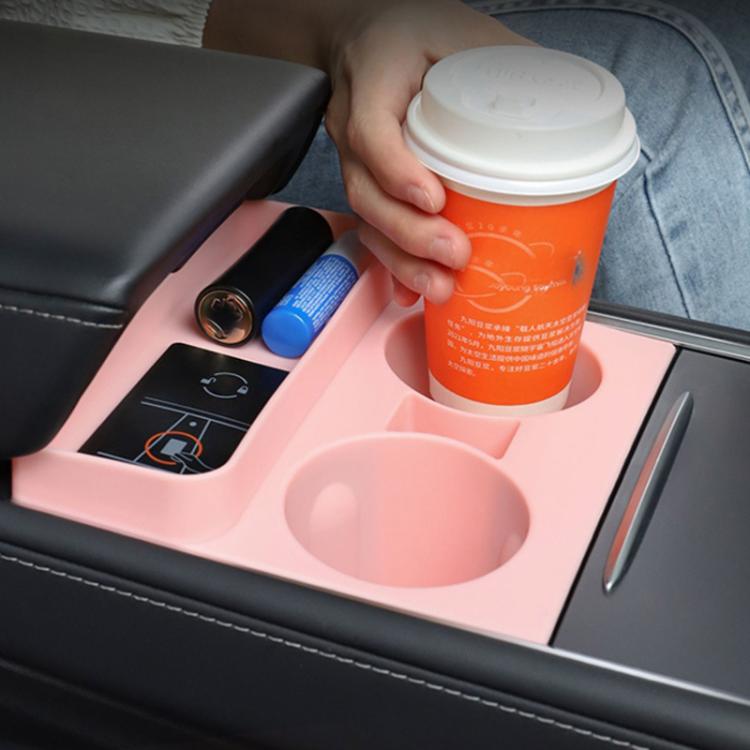 For Tesla 21-23 Model 3/Y Central Control Integrated Silicone Storage Cup Holder(Pink) - Car Drink Holders by PMc TechLife | Online Shopping South Africa | PMc TechLife | Buy Now Pay Later Mobicred