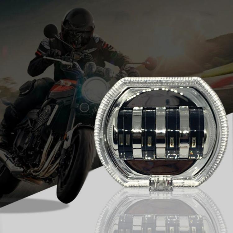 Motorcycle Electric Vehicle General Modification LED Headlight 4 Beads Double Lens Lamps, Style: Ice Blue Aperture+Blue Devil Eye - Headlights by PMC TechLife | Online Shopping South Africa | PMC TechLife | Buy Now Pay Later Mobicred