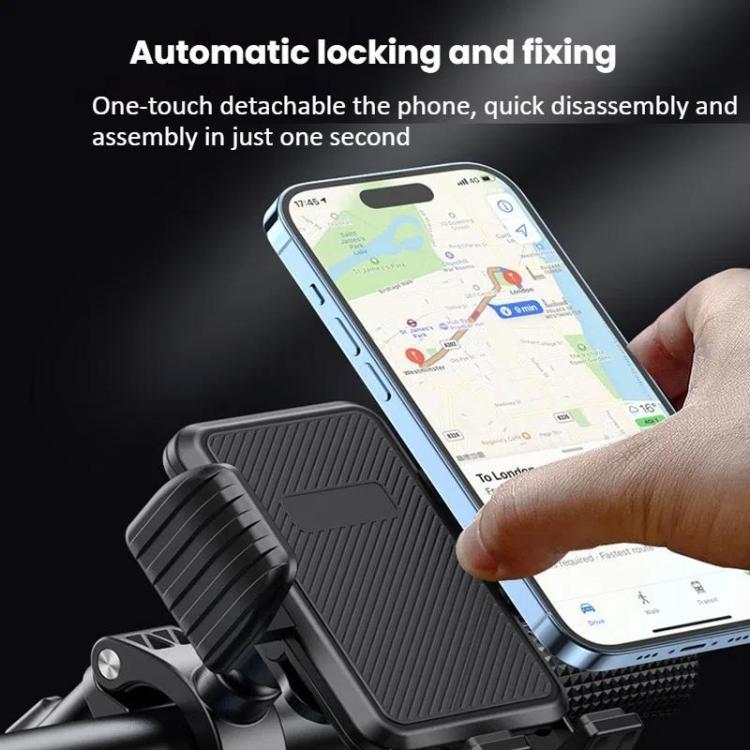 Bicycle Motorcycle Shock Absorption Mobile Phone Holder Gravity Navigation Mount(Black) - Holders by PMc TechLife | Online Shopping South Africa | PMc TechLife | Buy Now Pay Later Mobicred