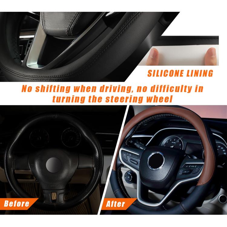 38cm Cars Universal Microfiber Steering Wheel Cover(Wine Red) - Steering Wheel Accessories by PMc TechLife | Online Shopping South Africa | PMc TechLife | Buy Now Pay Later Mobicred