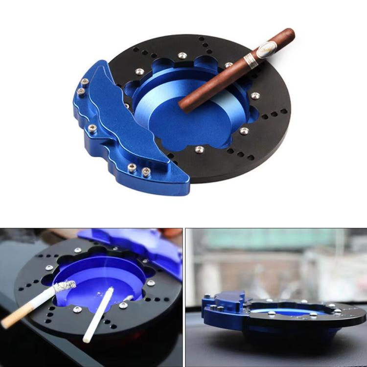 Car All-Aluminum Brake Disc Ashtray, Size: Non-rotating(Blue Black Edge) - Ashtrays by PMc TechLife | Online Shopping South Africa | PMc TechLife | Buy Now Pay Later Mobicred