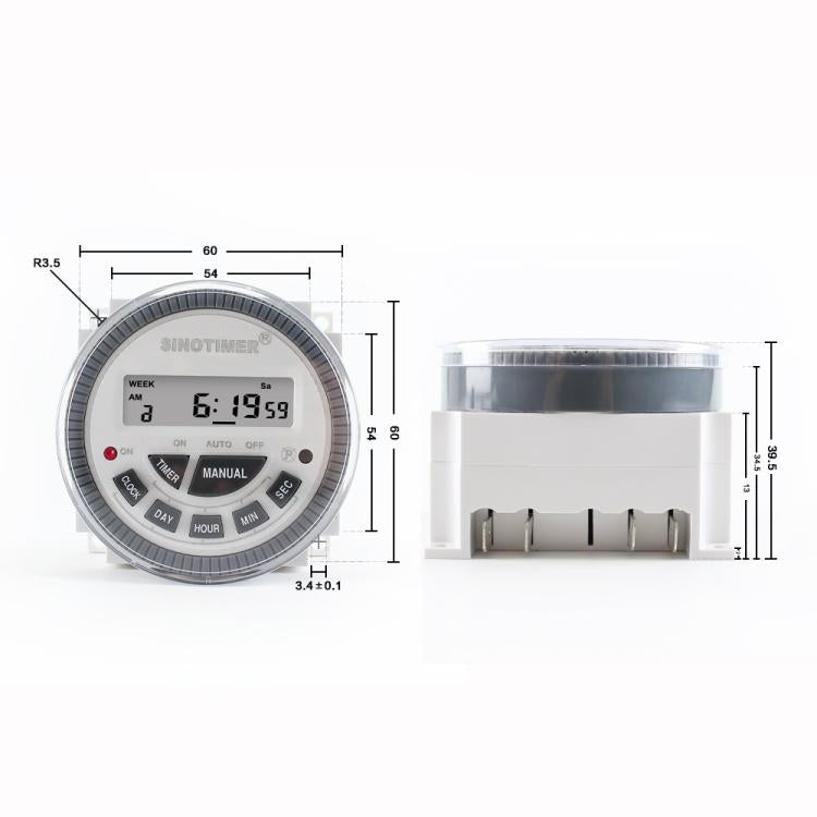 SINOTIMER TM-619sH-4 12VDC 10A Digital 7-Day Timer Switch Second Control Timer - free shipping - PMc TechLife - Order now!