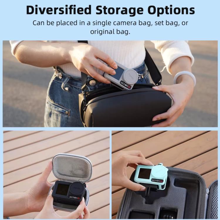 For DJI Osmo Action 3 / 4 / 5 Pro Flymile Silicone Cover Sport Camera Lens Drop Cases(Gray) - free shipping - PMC TechLife - Order now!
