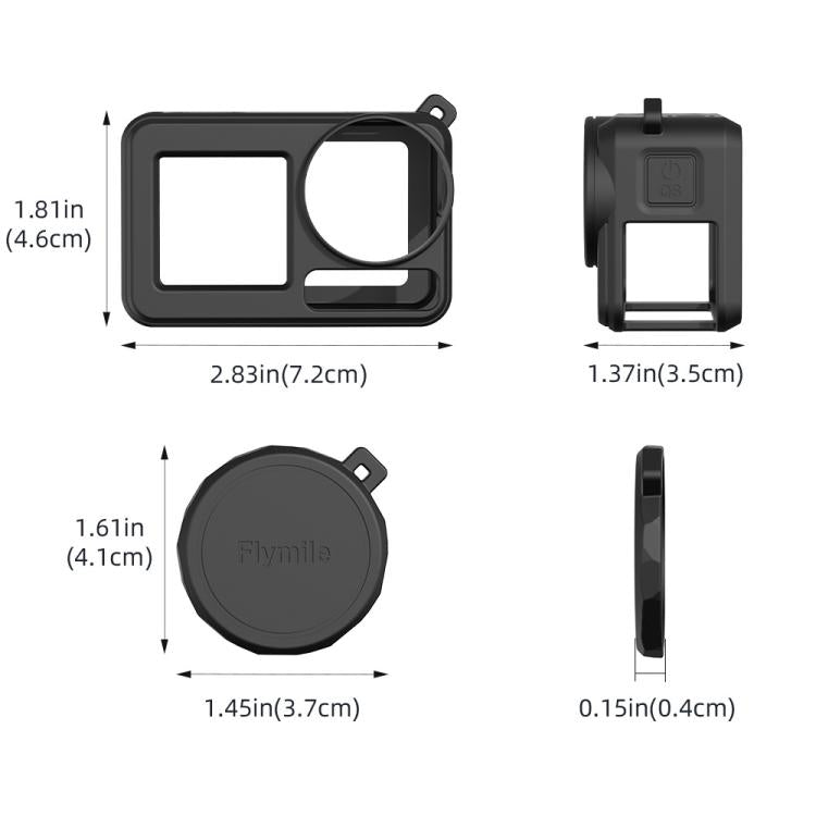 For DJI Osmo Action 3 / 4 / 5 Pro Flymile Silicone Cover Sport Camera Lens Drop Cases(Blue) - free shipping - PMC TechLife - Order now!