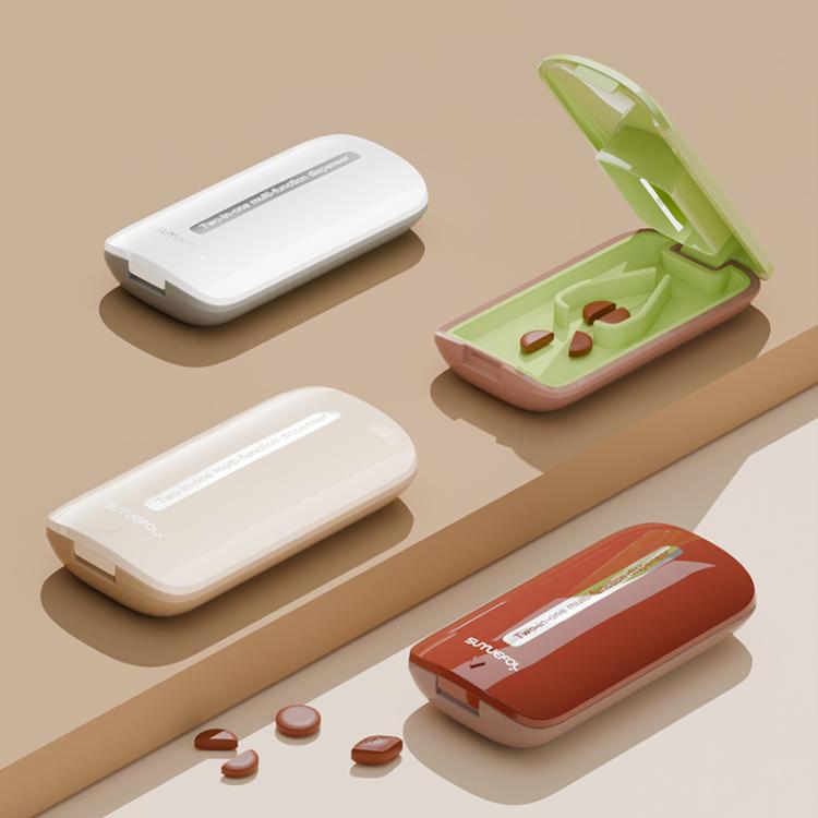 Lightweight Pill Cutter Box Portable Tablet Cutting Dispensing Pill Box(Caramel Brown) - free shipping - PMC TechLife - Order now!
