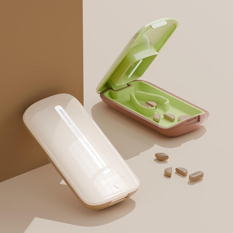 Lightweight Pill Cutter Box Portable Tablet Cutting Dispensing Pill Box(Caramel Brown) - free shipping - PMC TechLife - Order now!