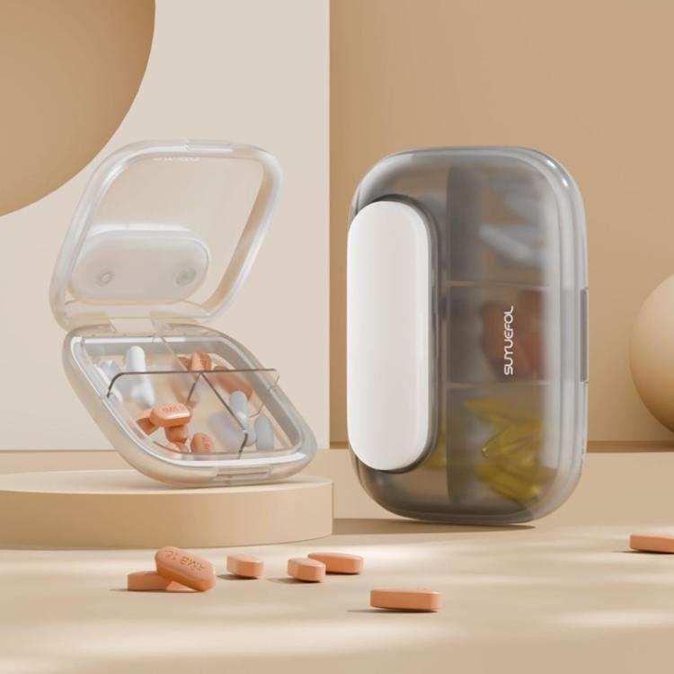 Portable Pill Box Dispenser Sealed Large Capacity Seven Days a Week Medication Organizer, Color: 4 Grids White - free shipping - PMC TechLife - Order now!
