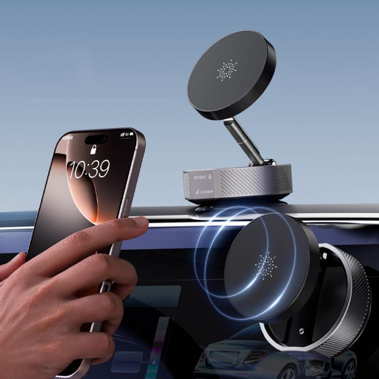 T20 Magnetic Car Phone Holder Car Center Console Navigation Portable Folding Stand(Black) - Universal Car Holders by PMc TechLife | Online Shopping South Africa | PMc TechLife | Buy Now Pay Later Mobicred