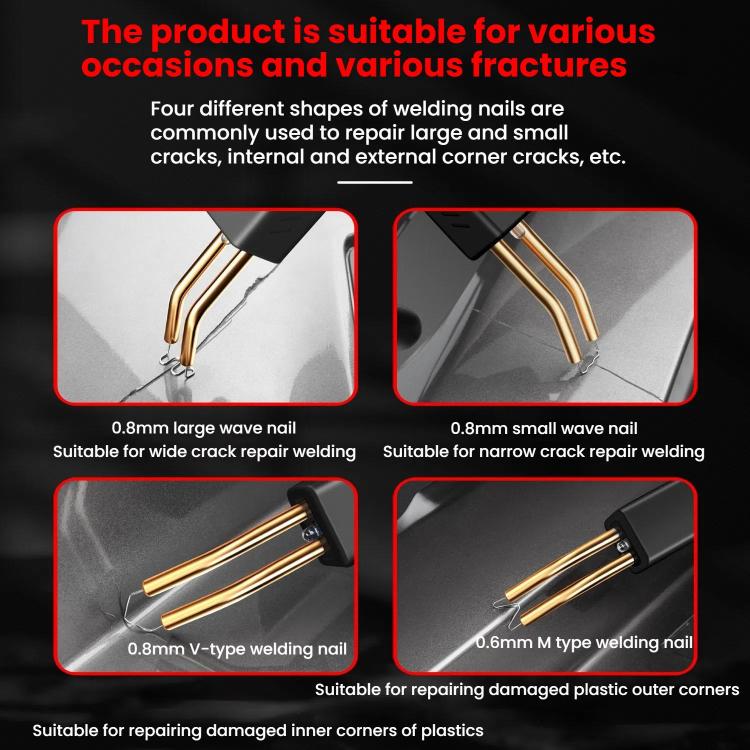 Rechargeable Car Bumper Plastic Repair Welding Machine, Specification: Black+800 Welding Nails - Hand Tool Sets by PMc TechLife | Online Shopping South Africa | PMc TechLife | Buy Now Pay Later Mobicred