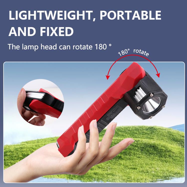 Magnet-Hook COB Rotating Strong Light Emergency Work Light(Red) - Other Tools by PMc TechLife | Online Shopping South Africa | PMc TechLife | Buy Now Pay Later Mobicred
