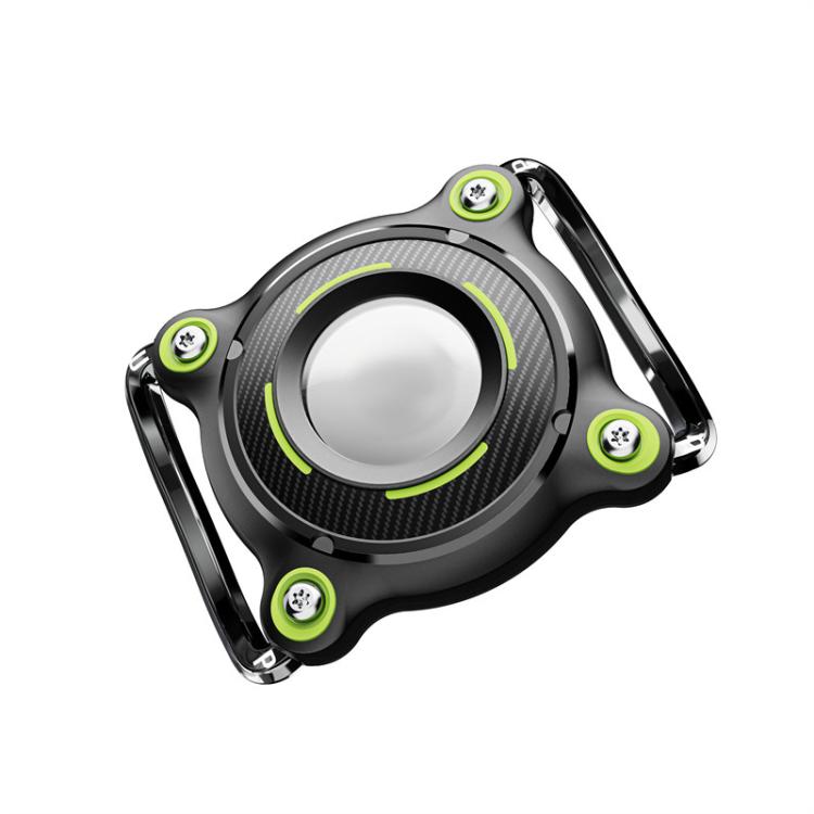 For AirTag Tracker Waterproof Protective Case Puppy Kitten Collar Metal Buckle Model Protective Cover(Black+Green PC) - Other by PMC TechLife | Online Shopping South Africa | PMC TechLife | Buy Now Pay Later Mobicred