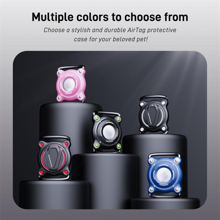 For AirTag Tracker Waterproof Protective Case Puppy Kitten Collar Metal Buckle Model Protective Cover(Black+Green PC) - Other by PMC TechLife | Online Shopping South Africa | PMC TechLife | Buy Now Pay Later Mobicred