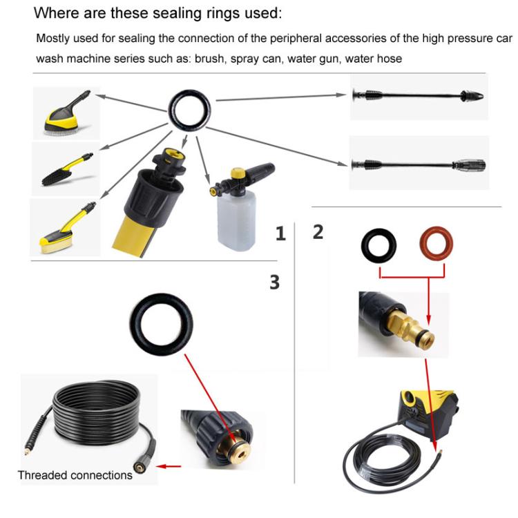 24pcs / Set For Karcher K2 / K3 / K4 / K5 / K6 / K7 High Pressure Washer O-Shape Sealing Ring - For Karcher Accessories by PMc TechLife | Online Shopping South Africa | PMc TechLife | Buy Now Pay Later Mobicred