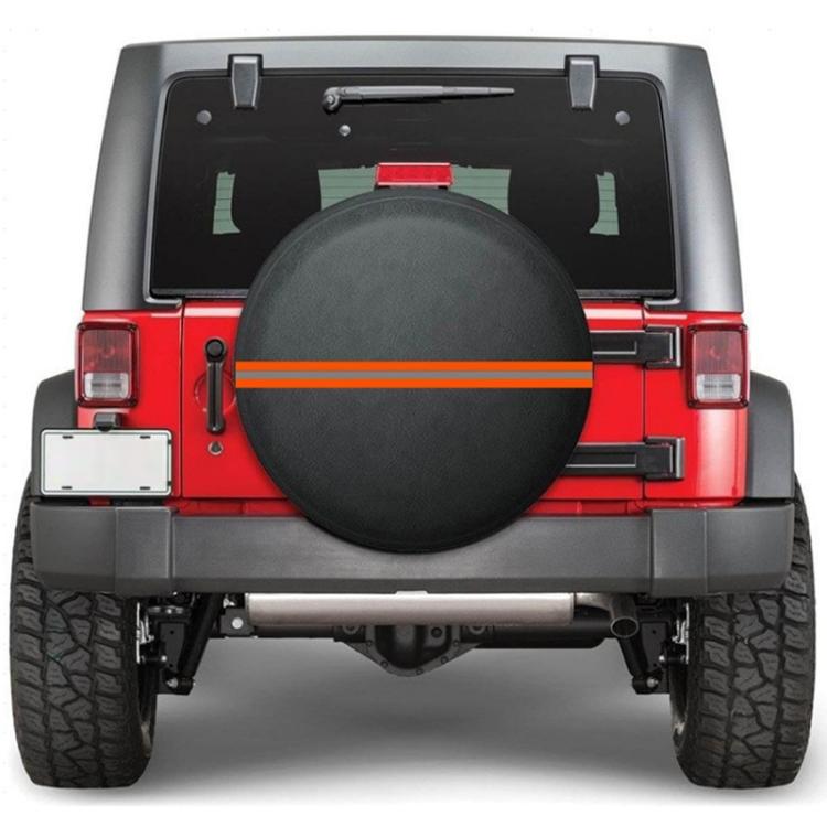 14inch Thickened Imitation Leather Car Tire Protector Spare Tire Cover With Reflective Stripes(FG-2 Red) - Window Foils & Solar Protection by PMc TechLife | Online Shopping South Africa | PMc TechLife | Buy Now Pay Later Mobicred
