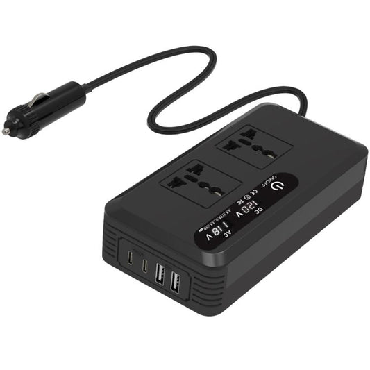 Gurxun Dual Digital Display Car Inverter With 2 USB+2 Type-C Ports Universal Plug 110V - Modified Square Wave by Gurxun | Online Shopping South Africa | PMC Jewellery | Buy Now Pay Later Mobicred