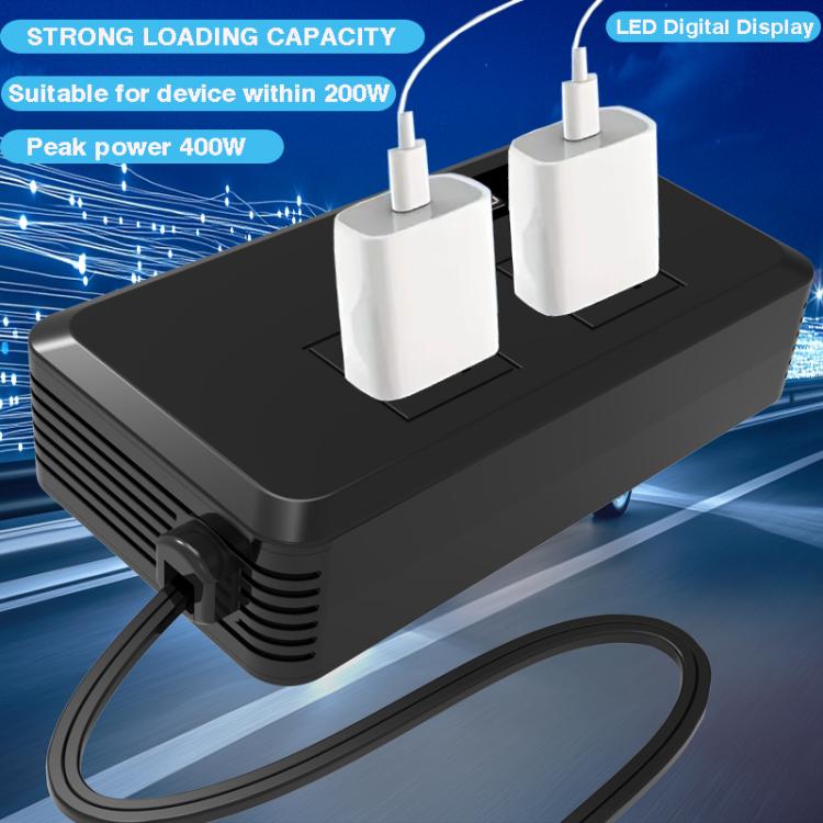 Gurxun Dual Digital Display Car Inverter With 2 USB+2 Type-C Ports US Plug 110V - free shipping - PMc TechLife - Order now!