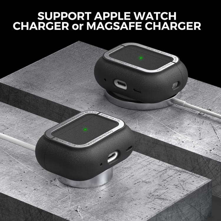 For AirPods Pro 2 AhaStyle JY09 Dual Lanyard Case TPU+Aluminum Personalized Case(Black) - free shipping - PMC TechLife - Order now!