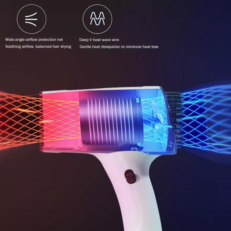 Rechargeable Wireless Hair Dryer Negative Ion Hot and Cold Wind Versatile Hairdressing Tools EU Plug(White) - free shipping - PMC TechLife - Order now!