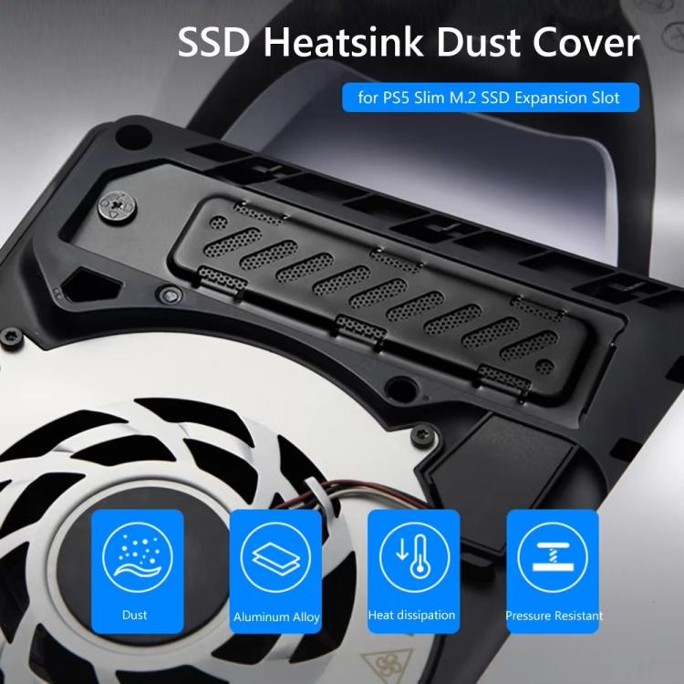 For PS5 Slim / PS5 Pro M.2 SSD Heatsink Dust Cover Expansion Slot Radiator(Black) - PS5 Spare Parts by PMc TechLife | Online Shopping South Africa | PMc TechLife | Buy Now Pay Later Mobicred