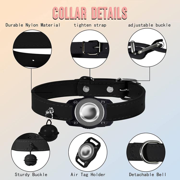 For AirTag Tracker Waterproof Protection Case Pet Leather Collar Anti Lost Cat Locator Collar(Red) - Pet Series by PMc TechLife | Online Shopping South Africa | PMc TechLife | Buy Now Pay Later Mobicred