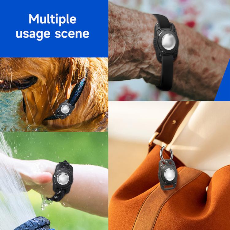 For AirTag Tracker Waterproof Protection Case Pet Leather Collar Anti Lost Cat Locator Collar(Black) - Pet Series by PMc TechLife | Online Shopping South Africa | PMc TechLife | Buy Now Pay Later Mobicred
