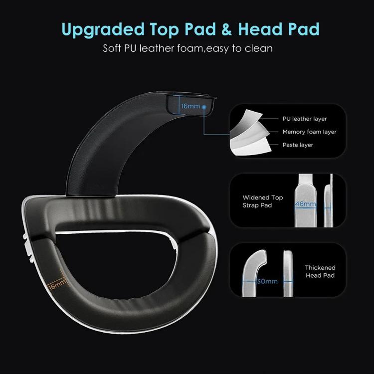 For Meta Quest 2 VR RGB Head Strap Adjustable Headband Built-in 8000 mAh Battery(Gaming Black) - free shipping - PMc TechLife - Order now!