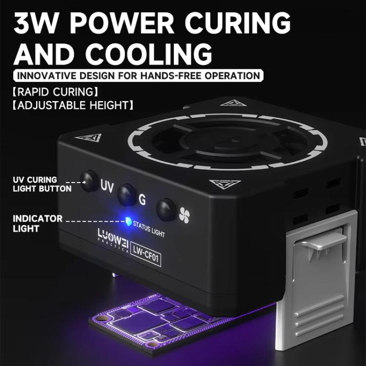LUOWEI CF01 Cell Phone Repair 3 In 1 UV Curing Lamp Cooling Smoke Extractor Fan Dust Developer Lamps - free shipping - PMC TechLife - Order now!