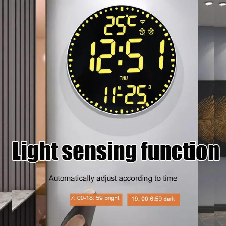 Wifi App Control LED Digital Wall Clock With RGB Light Multi-Functional Alarm Clock(White Shell Cloth Surface) - free shipping - PMc TechLife - Order now!