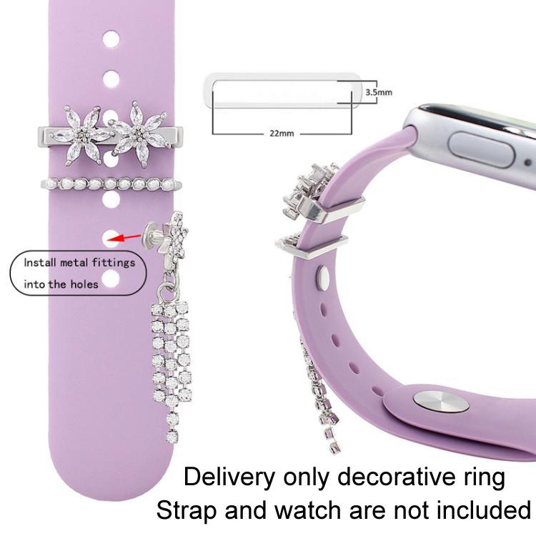 3pcs / Set 22mm Width Smart Watch Silicone Band Decorative Ring Metal Accessories, Style: 5 - Watch Decorations by PMC TechLife | Online Shopping South Africa | PMC TechLife | Buy Now Pay Later Mobicred