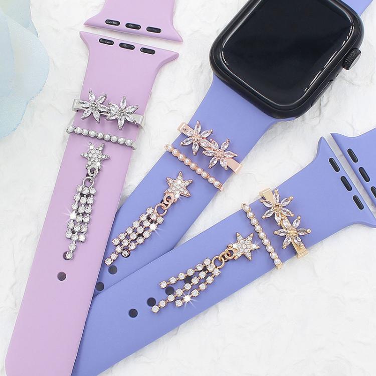 3pcs / Set 22mm Width Smart Watch Silicone Band Decorative Ring Metal Accessories, Style: 2 - Watch Decorations by PMC TechLife | Online Shopping South Africa | PMC TechLife | Buy Now Pay Later Mobicred