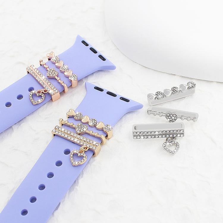 3pcs / Set 22mm Width Smart Watch Silicone Band Decorative Ring Metal Accessories, Style: 2 - Watch Decorations by PMC TechLife | Online Shopping South Africa | PMC TechLife | Buy Now Pay Later Mobicred