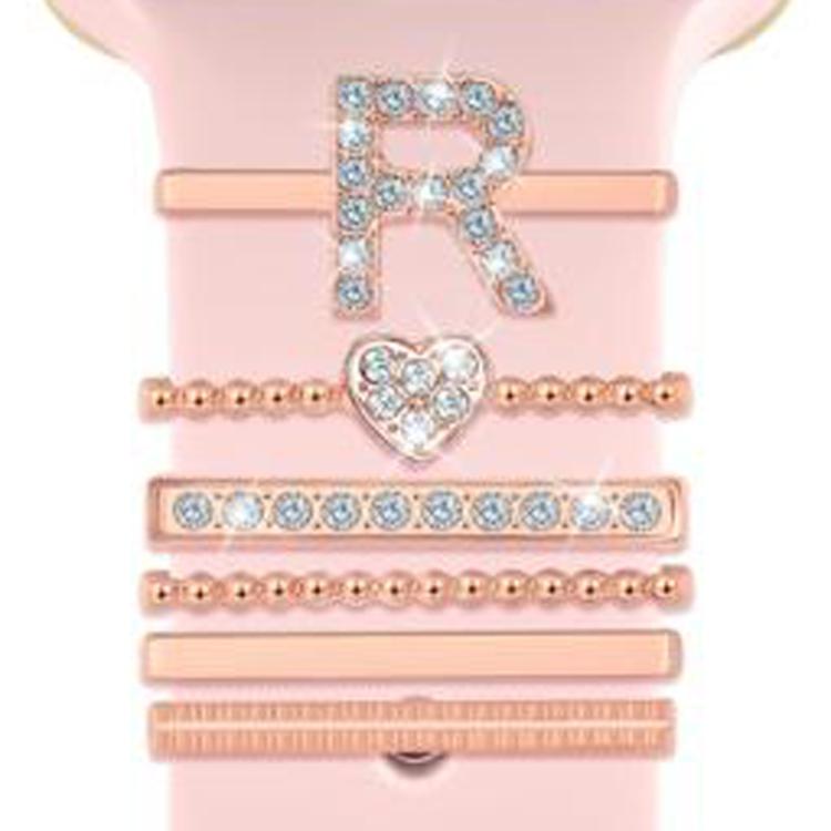 6pcs / Set Smart Watch Silicone Band Decorative Ring Metal Accessories, Size: R(Rose Gold) - Watch Decorations by PMC TechLife | Online Shopping South Africa | PMC TechLife | Buy Now Pay Later Mobicred