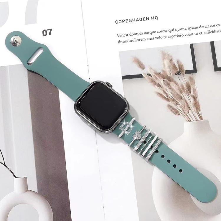 6pcs / Set Smart Watch Silicone Band Decorative Ring Metal Accessories, Size: F(Silver) - Watch Decorations by PMC TechLife | Online Shopping South Africa | PMC TechLife | Buy Now Pay Later Mobicred