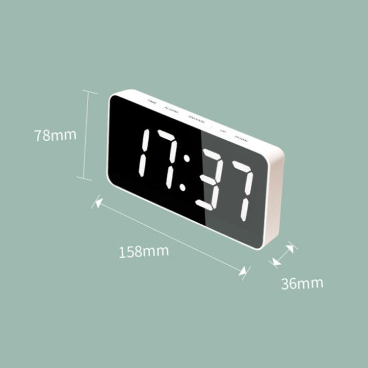LED Mirror Digital Clock with Type-C Charging Port & 18650 Battery Compartment (Battery Not Included)(Black+Blue) - Alarm Clocks by PMc TechLife | Online Shopping South Africa | PMc TechLife | Buy Now Pay Later Mobicred