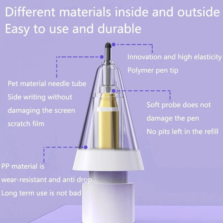 For Apple Pencil 2 / 1 Elastic Tip Soft Probe Silent Replacement Nib, Spec: HB Transparent - Pencil Accessories by PMc TechLife | Online Shopping South Africa | PMc TechLife | Buy Now Pay Later Mobicred
